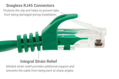 Cable Ethernet corto Cat 6 UTP de 1 pie, verde miniatura 3