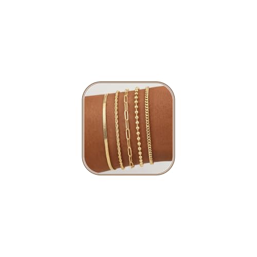 POXTEX 14K Gold Plated Bracelets for Women Waterproof product image