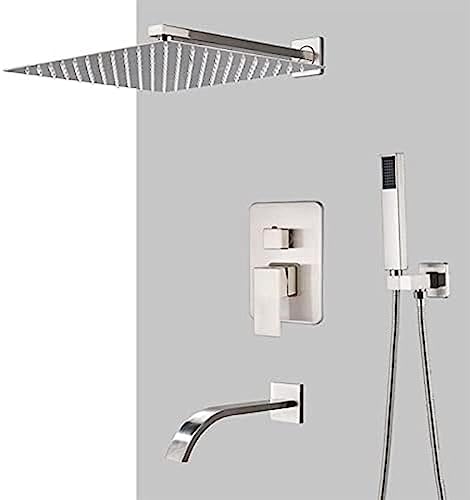Mélangeur de salle de bain avec plume de douche murale et pommeau à main