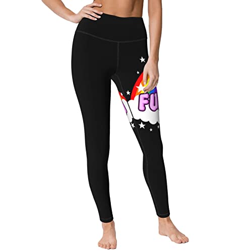 Unicorn Fuck You Rainbow Women's Yoga Pants Capri Leggings High Waist Tights Skinny Pants