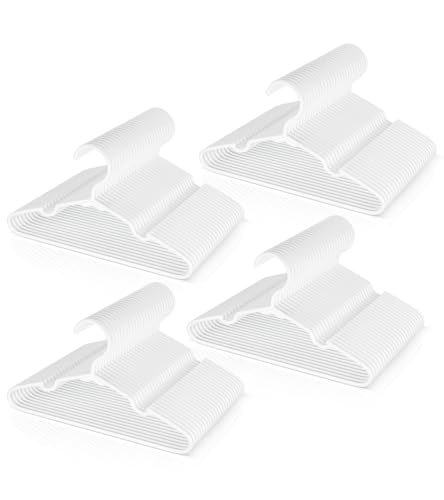 Image of VILICK Kids Hangers 100 Pack, Premium Plastic Baby Hangers Clothes of Children, Toddler, Infant, Durable Non-Slip Kid Clothes Hanger for Closet Space-Saving, White