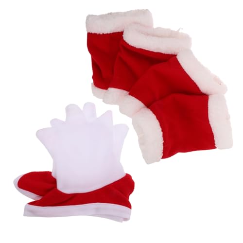 Décoration festive pour chevaux : l'ensemble bonnet de Noël et guêtres doux pour vos défilés