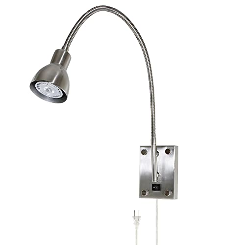 Cal BO-119-BS LED Wall Sconce with Gooseneck Arm, Finish Color: Brushed Steel