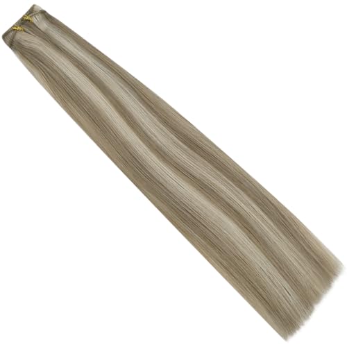 Image of Full Shine Sew In Hair Extensions Real Human Hair, 20 Inch 105G