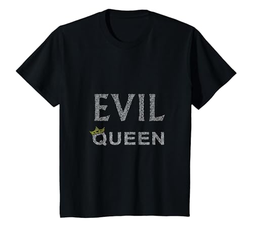Image of Evil Queen T-Shirt Crown Black Heart Halloween Costume Tee T-Shirt, Youth, Black, 4T