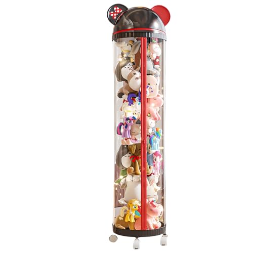 REENEW ぬいぐるみ 収納 ジッパータイプ 透明な円柱 ぬいぐるみボックス ディスプレイボックス ディスプレイラック 抱き枕 おもちゃ 収納ボックス DIY人形ディスプレイボックス ぬいぐるみおもちゃ 円形収納バケツ ぬいぐるみ 人形収納バケツ 収納バ