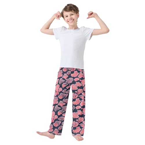 Boys' Pants Coral Seashell Pink Long Bottoms Jogger Pants Elastic Waist Trousers with Pockets S-XL2
