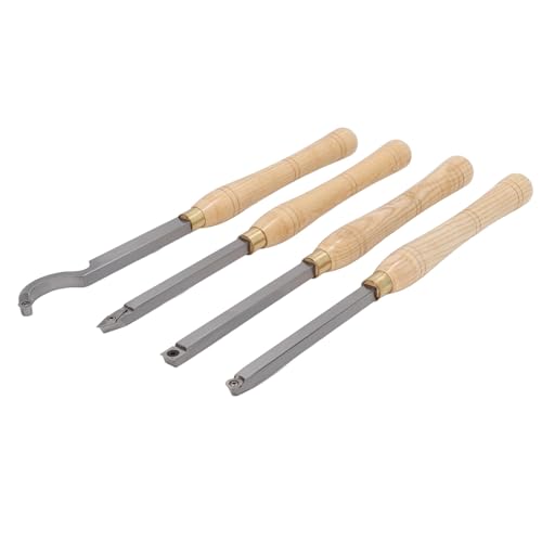 Set de 4 herramientas de torneado con mango de madera miniatura 5