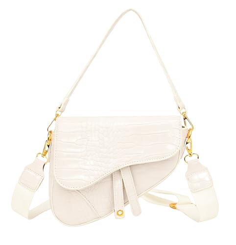 Image of PURFANREE Women Trendy Saddle Shoulder Bag Clutch Purse Underarm Handbag Satchel HandBag Crossbody Bag