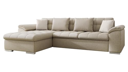 Mirjan24 Ecksofa Diana, Eckcouch mit Bettkasten und Schlaffunktion, Elegante Couch, Polsterecke Sofa, Couchgarnitur, Schlafsofa, Bettsofa (Matana 17 + Matana 17 + Evo 27, Ecksofa Links)