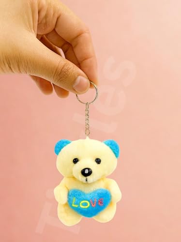 Image of Tickles Cute Teddy Bear Holding Heart inchLOVE inch Soft Plush Charm Bag Keychain