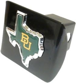 Elektroplate Baylor University Bears Black and Chrome with BU Texas Shape Emblem Metal Trailer Hitch Cover Fits 2 Inch Auto Car Truck Receiver with NCAA College Sports Logo