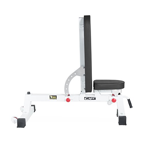 CAP+ Commercial Grade Three-Way Utility Bench - Adjustable Weight Bench Heavy Duty Workout Bench for Full Body Workout (White)