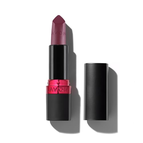 AVON Barra de Labios Ultra Matte Tono Berry Blast - Enriquecida con Vitamina E, Aceite de Aguacate y Aceite de Sésamo - Cobertura Cómoda, No se cuartea ni se seca - SPF 15 - Color Granate