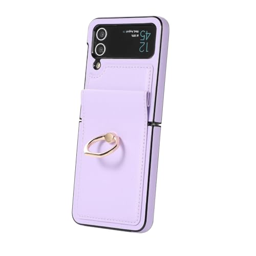 Housse cuir violette Samsung Z Flip4 idéale pour filmer vos vlogs en mode mains libres