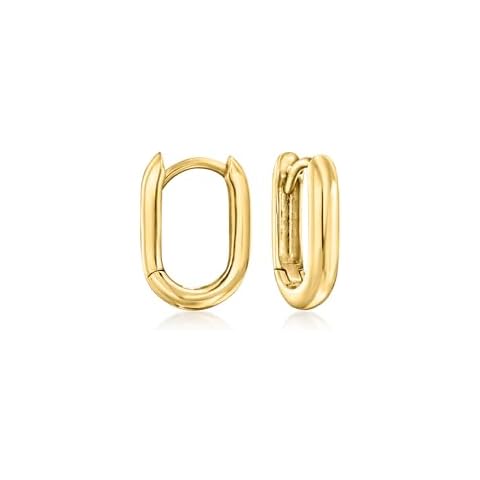 RS Pure by Ross-Simons 14kt Yellow Gold Paper Clip Link Huggie Hoop Earrings Cover