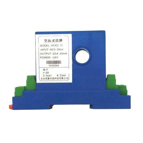 Transmisor de corriente AC 4-20mA con salida 0-10V y rango variable hasta 150A para control de motor