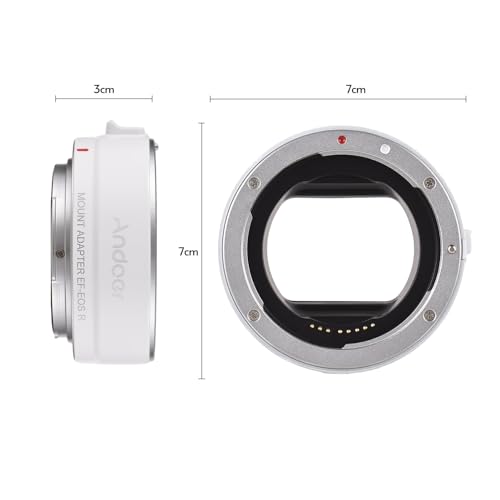 Daconovo Anel adaptador de lente de câmera com foco automático EF-EOSR IS Estabilização de imagem Co