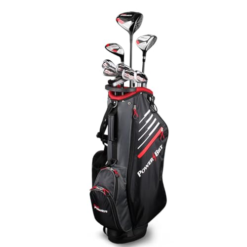 Powerbilt Pro Power Complete Graphite Golf Club Set for Men with Stand Bag, Left Handed