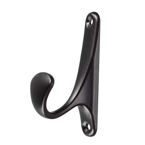 uxcell カーテン留め飾り デコール フック 壁マウント 窓に対応 ブラック サイズ87mmx23 mmx47mm 2個入