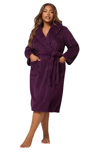 Yours Curve Red Shawl Collar Fluffy Dressing Gown - Women's - Plus Size Curve