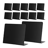 VILLFUL Mini Tableros de Escritorio L 100X75Mm PVC Negros Pack 12 Unidades para Precios y Mensajes Ideales para Restaurantes y Decoración de Mesa