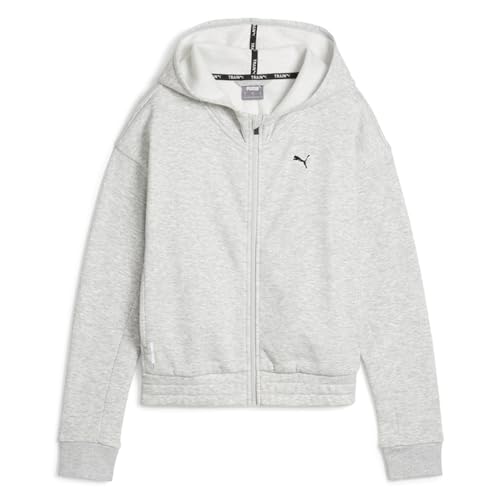 PUMA Womens Train Favorite Fleece Hoodie Coats Jackets Outerwear Full Zip - Grey