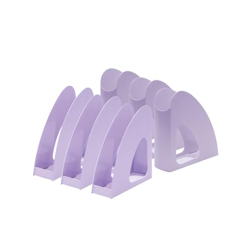 HAN Re-LOOP 16218-887, 6 pezzi, say yes to 100% recycled, portariviste, raccoglitore in piedi, design moderno e giovane, per documenti DIN A4/C4, 76 x 239 x 256 mm, viola pastello