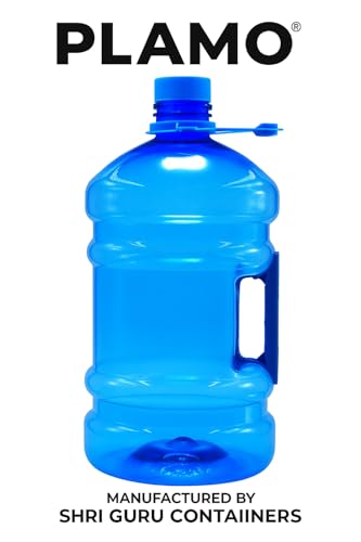 Image of PLAMO Water Bottle JAR with Handle, Gallon, Blue, 10 LTR water bottle