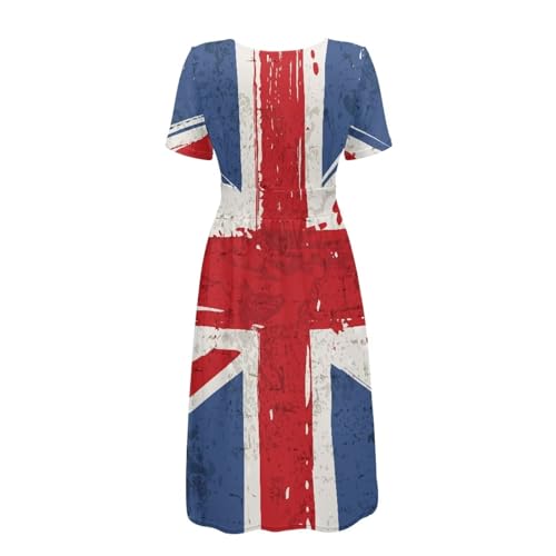 Image of Women's Summer Formal Dresses Short Sleeve Wrap V Neck Dresses Bridesmaid Wedding Guest Dress with Pockets