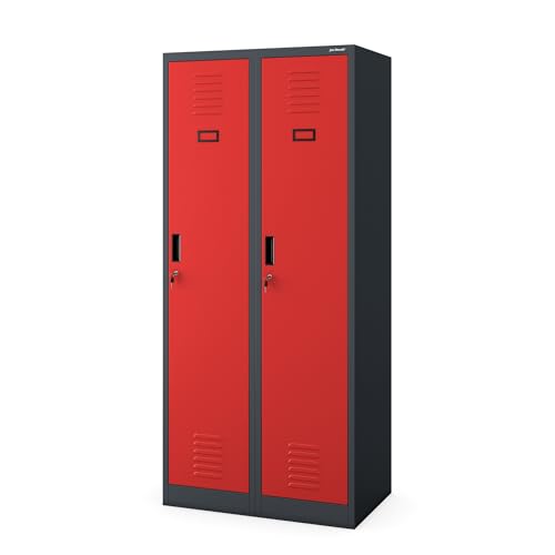 Jan Nowak Armoire Vestiaire Metallique 2B1A Casier en Métal 2 Compartiments cloison Revêtement en...