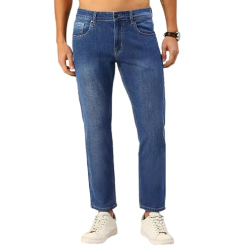 Image of Blue Jeans for Men Regular Fit - Cotton Jeans Pant for Men, Regular Denim Jeans for Boys - Light Fade Jeans for Men