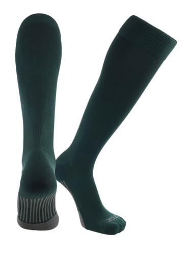 TCK Dugout Over the Calf Baseball & Softball Performance Socks - Boys, Girls, & Men (Dark Green, Medium)