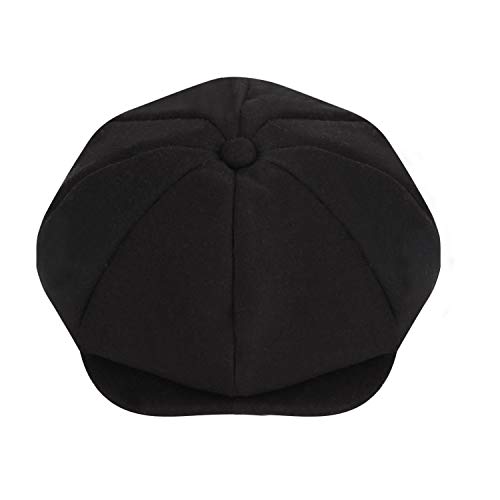 Classic 8 Panel Wool Tweed Newsboy Gatsby Ivy Cap Golf Cabbie Driving Hat Beret Cap - Thumbnail 4