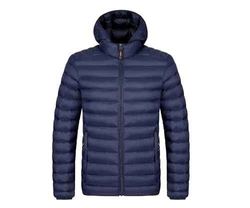 Image of Men's Winter Down Jacket Plus Velvet Hooded Stand Collar Warm Zipper Coat