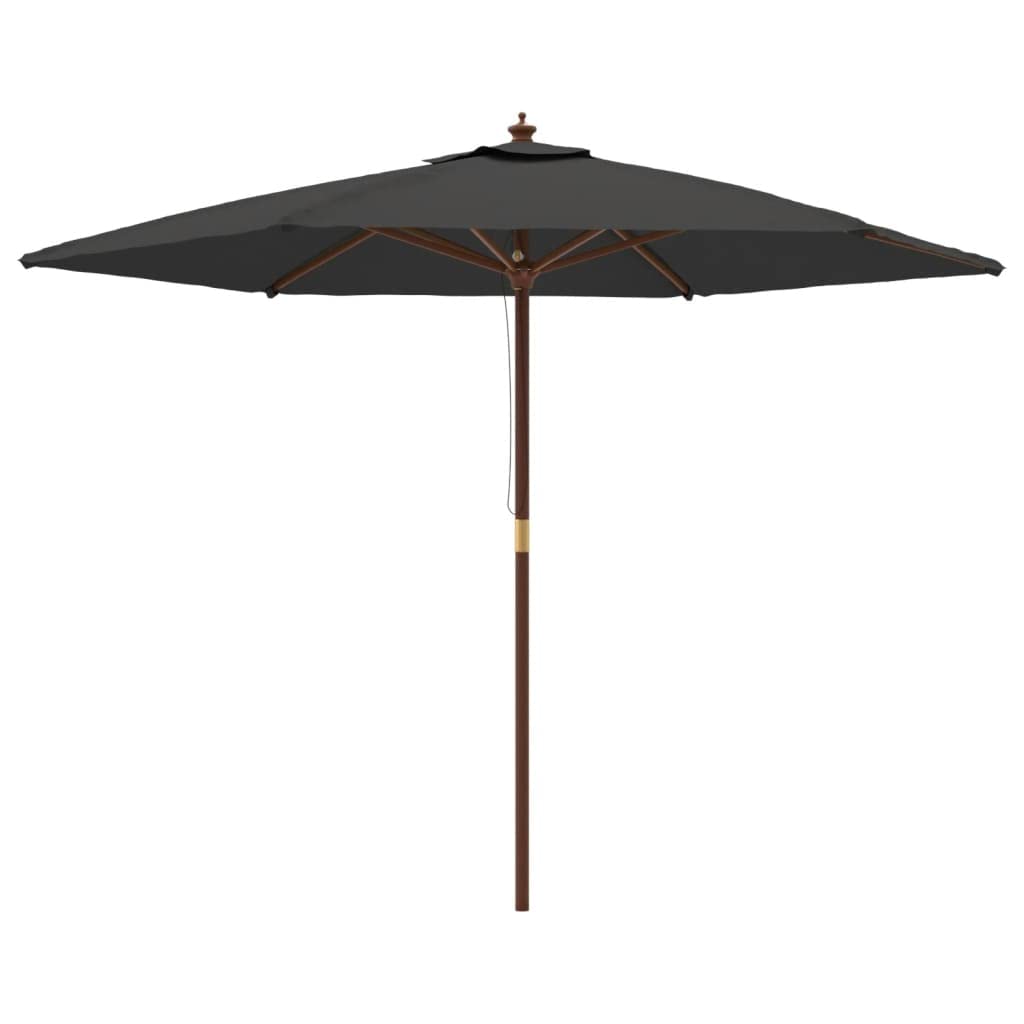 SYDE Ombrellone da giardino, 299 x 240 cm, palo in legno, grigio