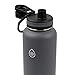 ThermoFlask Double Wall Vacuum Insulated Stainless Steel Water Bottle, 40 Ounce, 2-Pack, Midnight/Stone