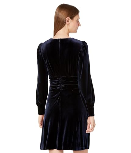 Vince Camuto Women's Velvet Twist Front V-Neck Fit & Flare with Long Sleeves2