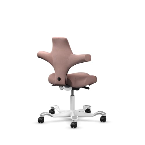 Image of HAG Capisco Standard Chair-White Frame-Upholstered Pink Blush