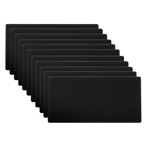 PATIKIL 4x2 Inch Anodized Aluminum Sheet Metal, 11 Pack Self Adhesive Laser Plates Engraving Blanks 0.5MM Thin for Crafting DIY House, Black