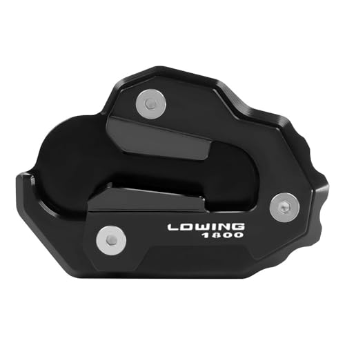 バイク用サイドスタンド オートバイ CNC キックスタンド延長足側スタンドパッドサポートプレートゴールドウィング 1800 GL 1800 F6B GL1800 2020-2023(Black)