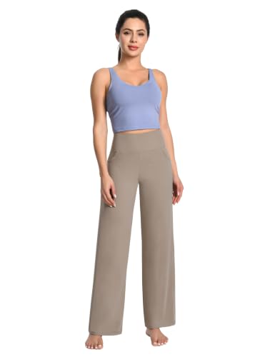 Image of BUBBLELIME Women High Waist Wide Legs Yoga Pants Loose Sweatpants Pockets
