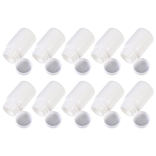 ULTECHNOVO 10個入りプラスチックカプセルボトル 空ボトル 携帯用保存容器 スクリュー式蓋付き アウトドアや日常使いに適した多機能保管瓶 魚油 ビタミン 保存可