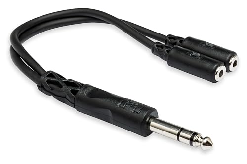 Hosa YMP-234 Cable adaptador de audio 1/4 TRS a 2x 3.5 mm miniatura 1