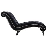vidaXL Chaiselongue Samt dick gepolstert Home Modern Sleeper Sofa Liege Couch für Schlafzimmer Wohnzimmer Freizeit Club Stuhl Sofa Bett Schwarz