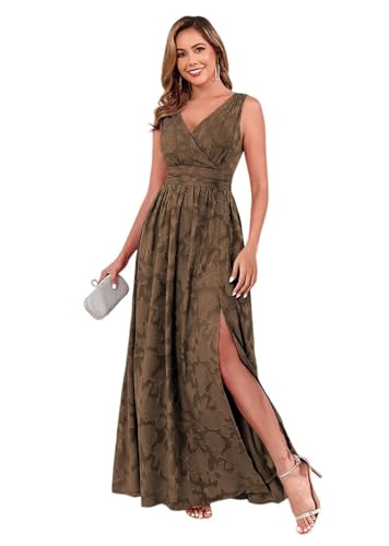 Floral Bridesmaid Dresses for Women 2025 V-Neck Elastic Floor - Main Image