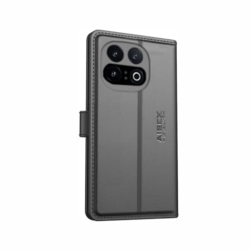 Image of AIBEX Compatible for iQOO 15 5G Flip Cover Leather Finish | Inside TPU with Card Pockets | Wallet Stand | Complete Protection Flip Case Black