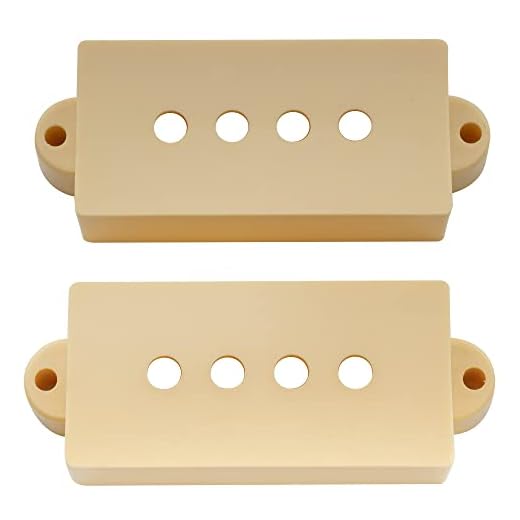 Musiclily Pro Plástico Precision Bass Cubiertas Pastillas Sin Agujeros Set para Fender P Bass, Crema(Set de 2)