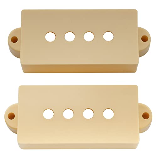 Musiclily Pro Plastic Precision Bass Pickup Covers Set for Import P Bass, Cream (Set of 2)