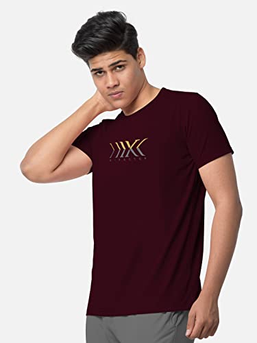 Image of BULLMER Black Trendy Typographic Printed Round Neck Half Sleeve Tshirt for Men
